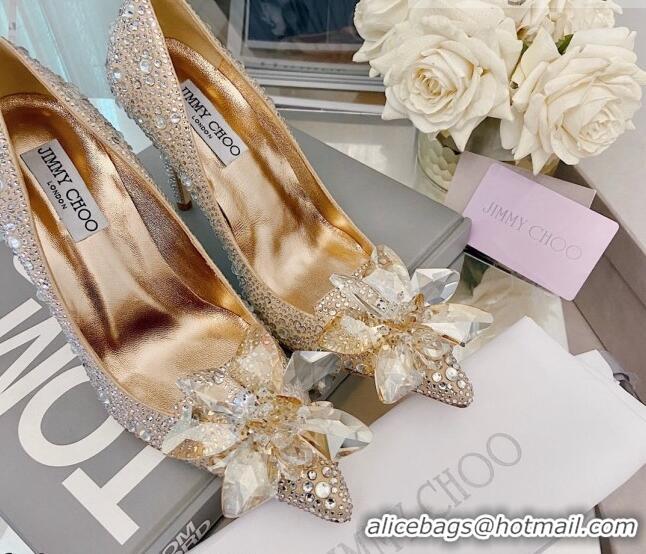 Original Cheap Jimmy Choo Crystal Pumps 10cm Gold 111685