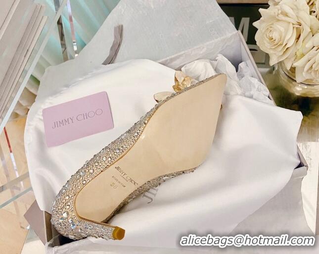 Original Cheap Jimmy Choo Crystal Pumps 10cm Gold 111685