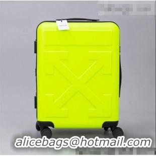 New Product Off-White Quote For Travel Luggage 20 inches OF2502 Neon Green 2021