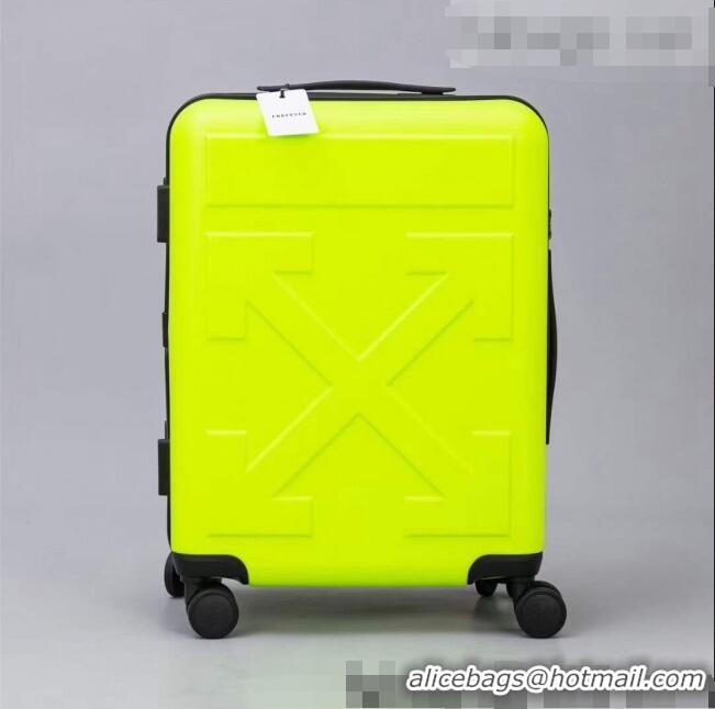 New Product Off-White Quote For Travel Luggage 20 inches OF2502 Neon Green 2021