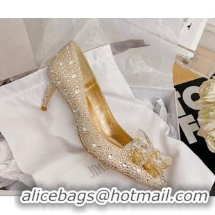 Crafted Jimmy Choo Crystal Pumps 6.5cm Gold 111687