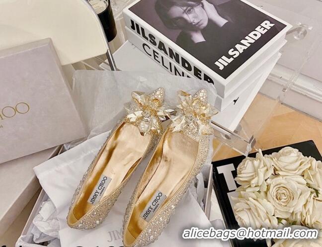 Crafted Jimmy Choo Crystal Pumps 6.5cm Gold 111687