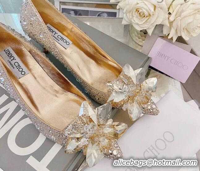 Crafted Jimmy Choo Crystal Pumps 6.5cm Gold 111687