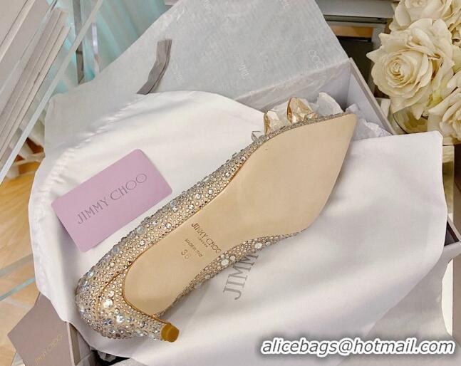 Crafted Jimmy Choo Crystal Pumps 6.5cm Gold 111687