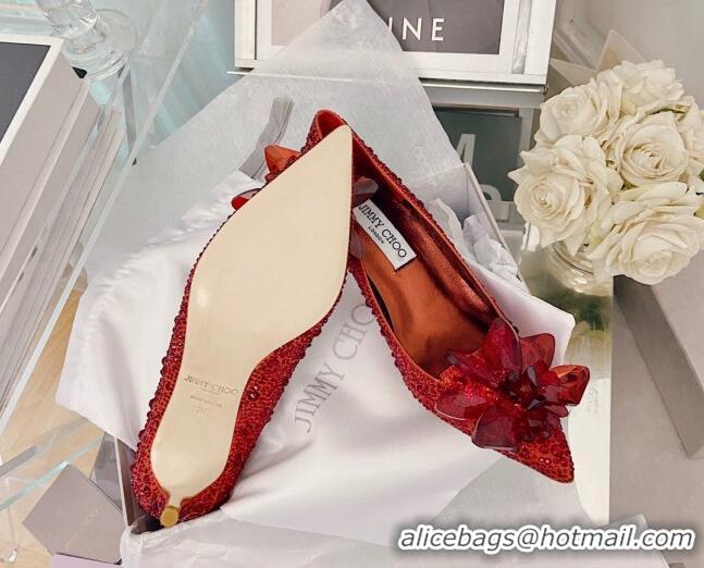 Best Price Jimmy Choo Crystal Pumps 6.5cm Red 111691