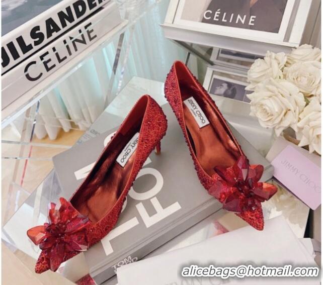 Best Price Jimmy Choo Crystal Pumps 6.5cm Red 111691