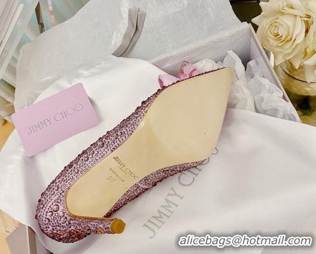 Luxury Jimmy Choo Crystal Pumps 10cm Pink 111693