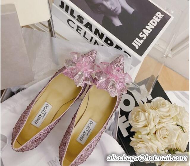 Luxury Jimmy Choo Crystal Pumps 10cm Pink 111693