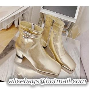 Luxury Jimmy Choo Myan Ankle Boots 4.5cm Gold 111695