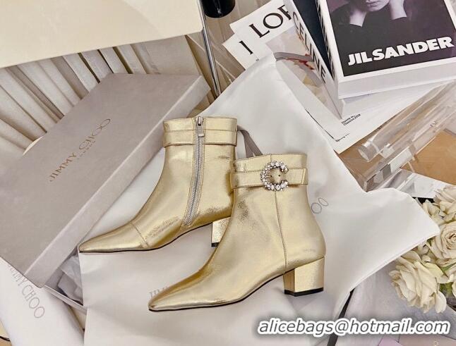 Luxury Jimmy Choo Myan Ankle Boots 4.5cm Gold 111695