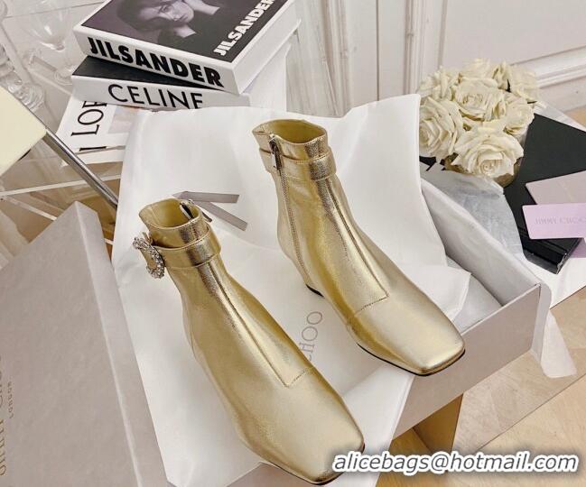 Luxury Jimmy Choo Myan Ankle Boots 4.5cm Gold 111695