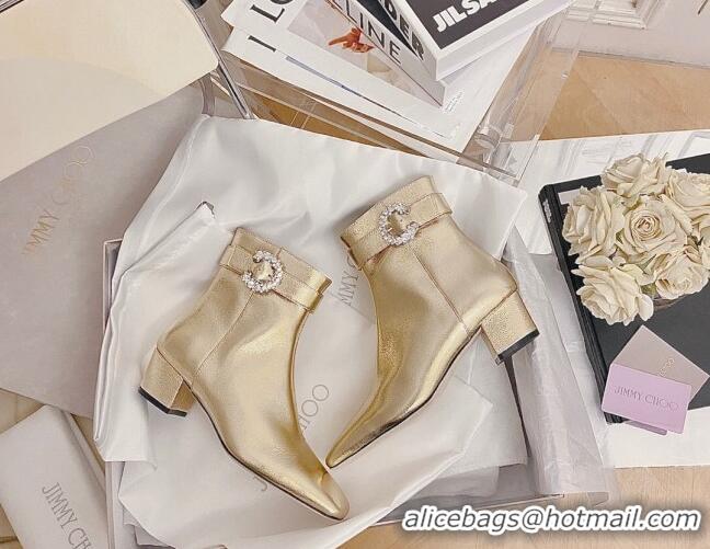 Luxury Jimmy Choo Myan Ankle Boots 4.5cm Gold 111695