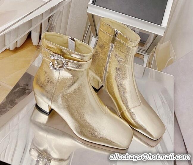 Luxury Jimmy Choo Myan Ankle Boots 4.5cm Gold 111695