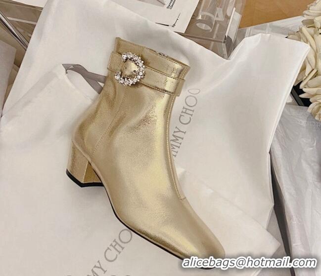 Luxury Jimmy Choo Myan Ankle Boots 4.5cm Gold 111695