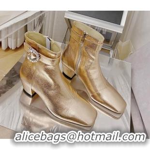 Discount Jimmy Choo Myan Ankle Boots 4.5cm Gold 111696