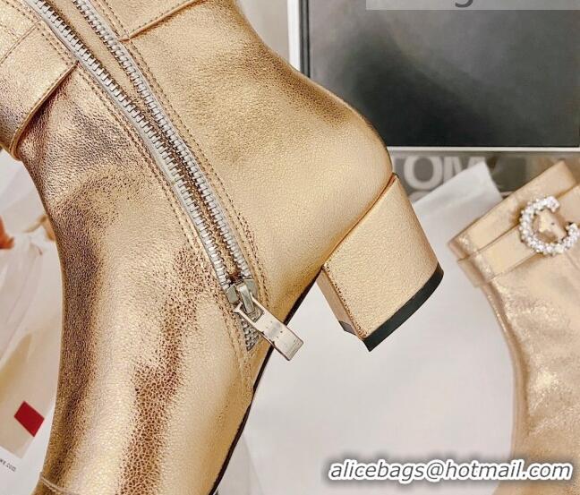 Discount Jimmy Choo Myan Ankle Boots 4.5cm Gold 111696