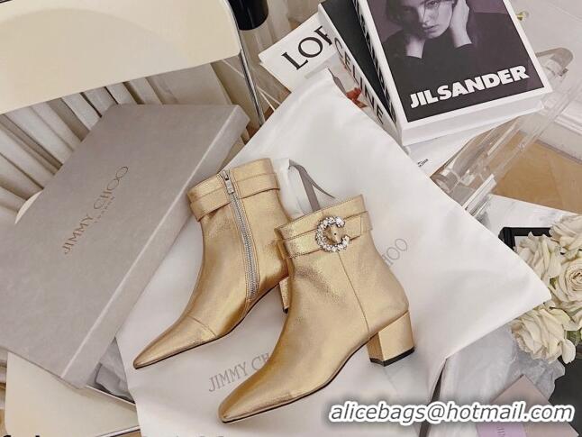 Discount Jimmy Choo Myan Ankle Boots 4.5cm Gold 111696