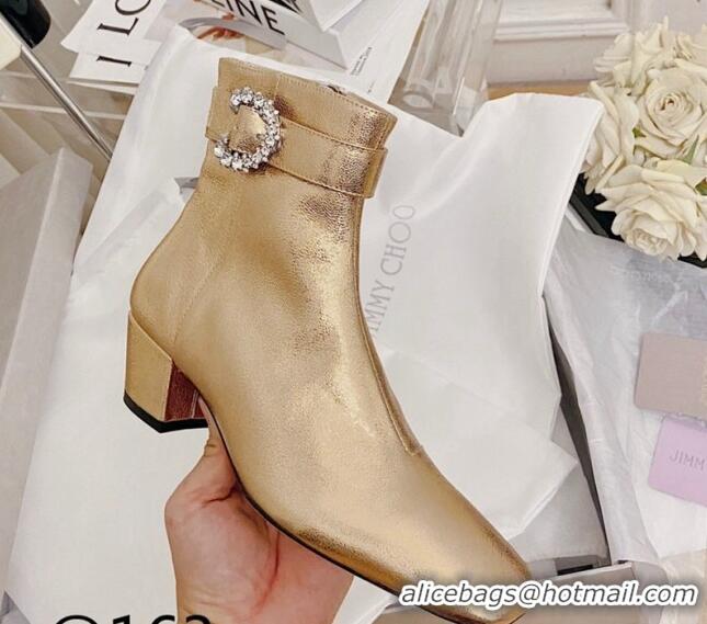 Discount Jimmy Choo Myan Ankle Boots 4.5cm Gold 111696