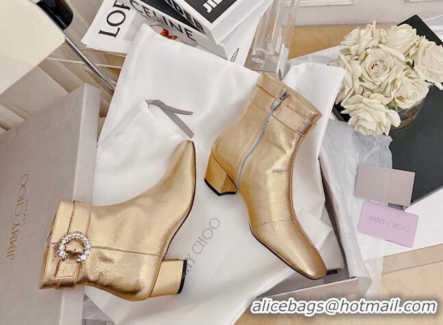 Discount Jimmy Choo Myan Ankle Boots 4.5cm Gold 111696