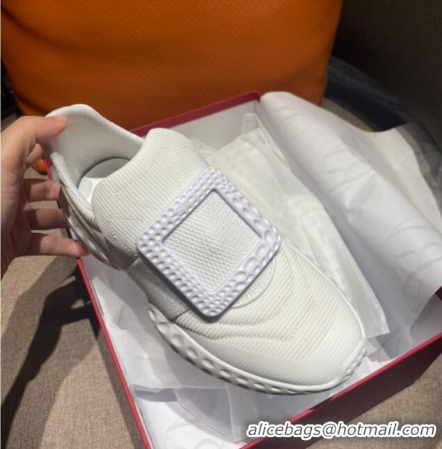 Best Luxury Roger Vivier Fabric Sneakers All White 111871