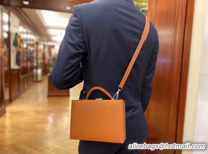 Buy Discount Goyard Regina Box Bag GY1408 Black And Tan