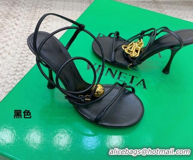 Good Quality Bottega Veneta Dot Charm Lambskin Sandals Black 111320