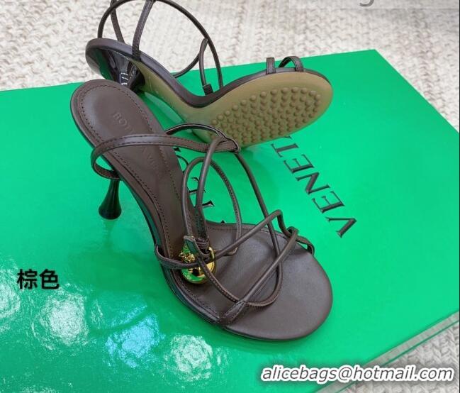 Custom Bottega Veneta Dot Charm Lambskin Sandals Brown 111321