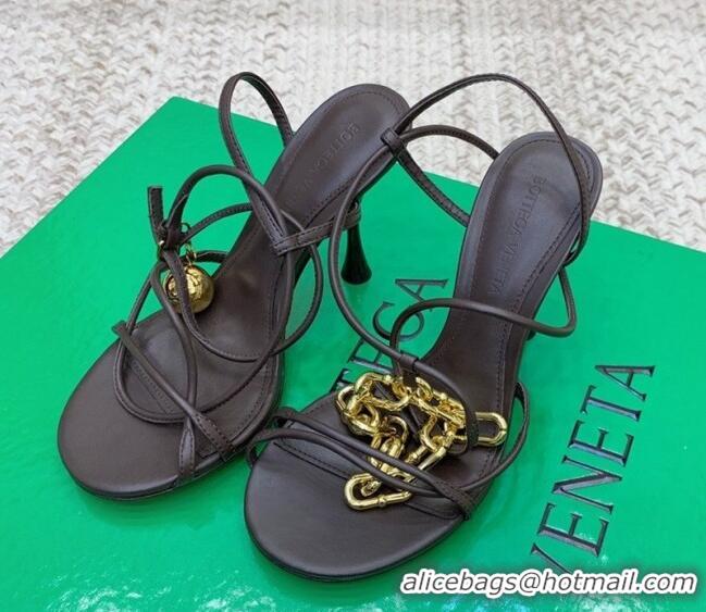 Custom Bottega Veneta Dot Charm Lambskin Sandals Brown 111321