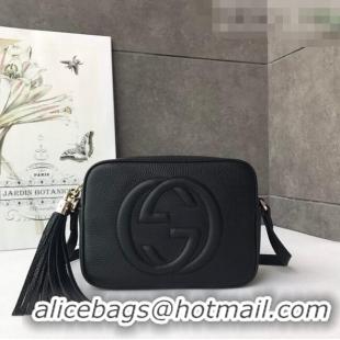 Top Quality Gucci Soho Small Leather Interlocking G Tassel Disco Camera Bag 308364 Black