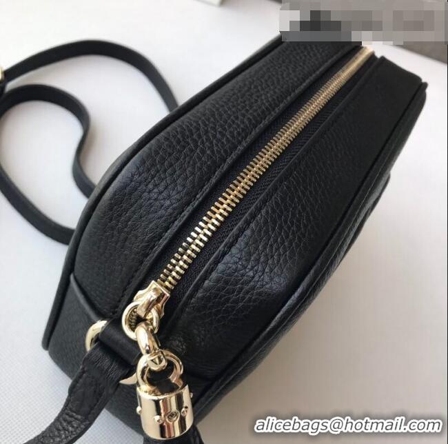 Top Quality Gucci Soho Small Leather Interlocking G Tassel Disco Camera Bag 308364 Black