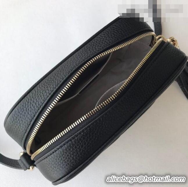 Top Quality Gucci Soho Small Leather Interlocking G Tassel Disco Camera Bag 308364 Black