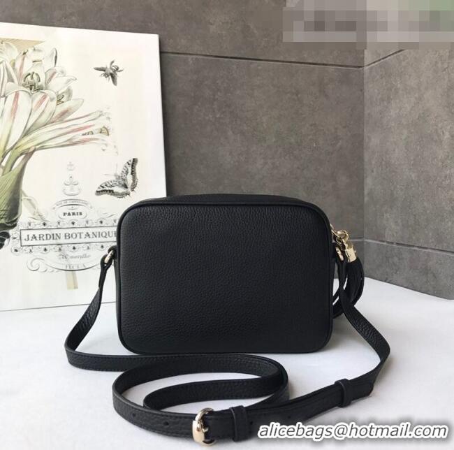 Top Quality Gucci Soho Small Leather Interlocking G Tassel Disco Camera Bag 308364 Black