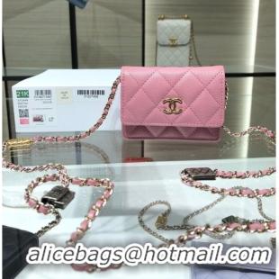 Famous Brand Chanel mini leather Shoulder Bag AP2444 Pink