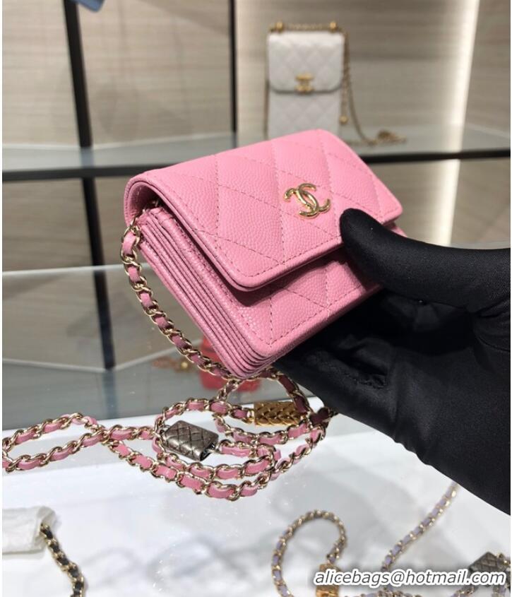 Famous Brand Chanel mini leather Shoulder Bag AP2444 Pink