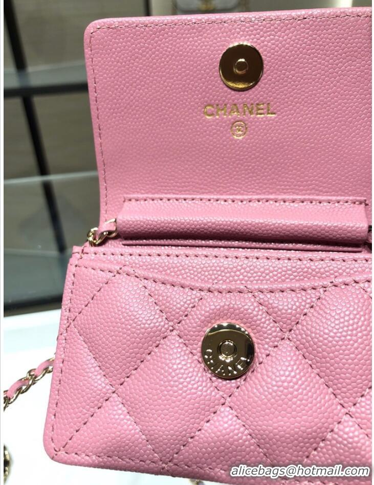 Famous Brand Chanel mini leather Shoulder Bag AP2444 Pink