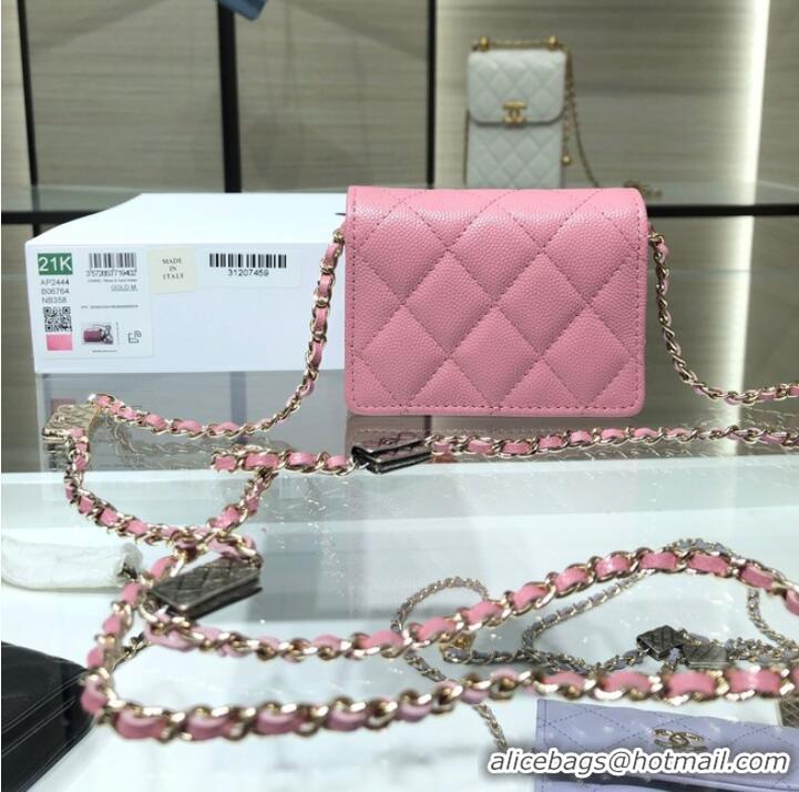 Famous Brand Chanel mini leather Shoulder Bag AP2444 Pink