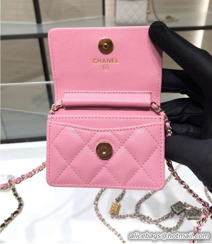 Famous Brand Chanel mini leather Shoulder Bag AP2444 Pink