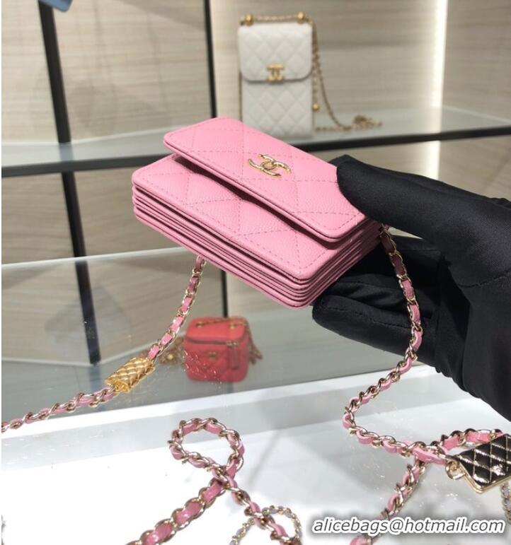 Famous Brand Chanel mini leather Shoulder Bag AP2444 Pink