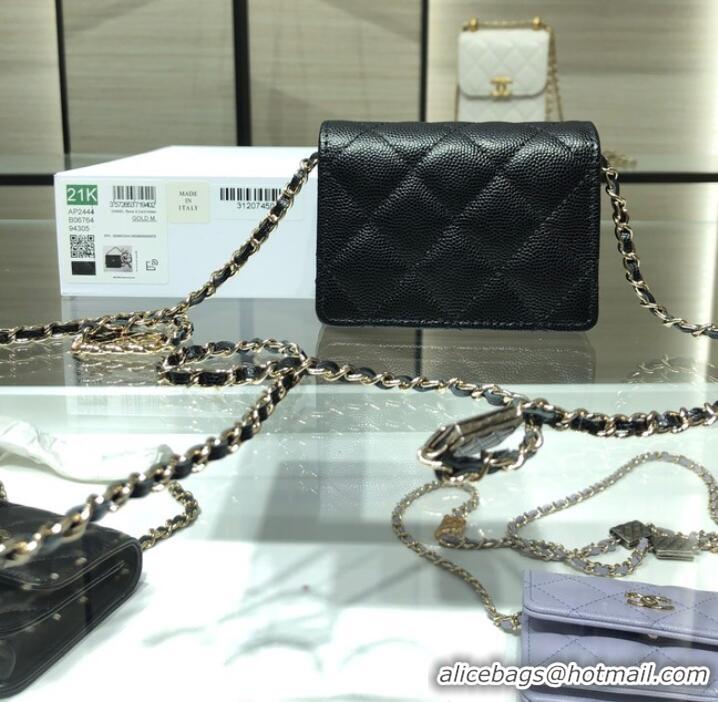 Buy Inexpensive Chanel mini leather Shoulder Bag AP2444 black