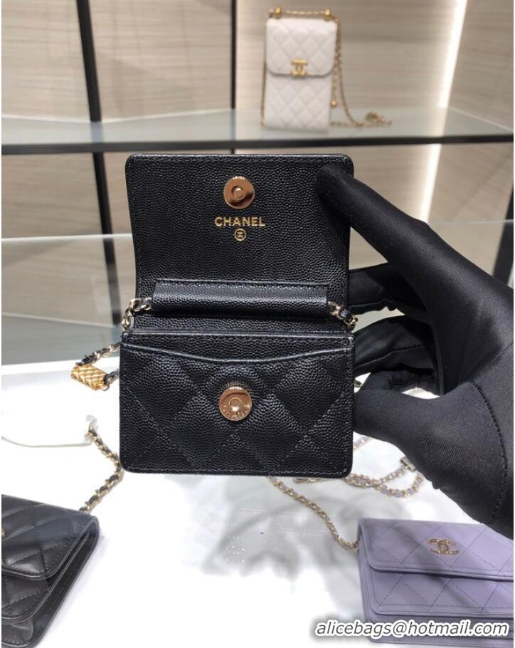 Buy Inexpensive Chanel mini leather Shoulder Bag AP2444 black