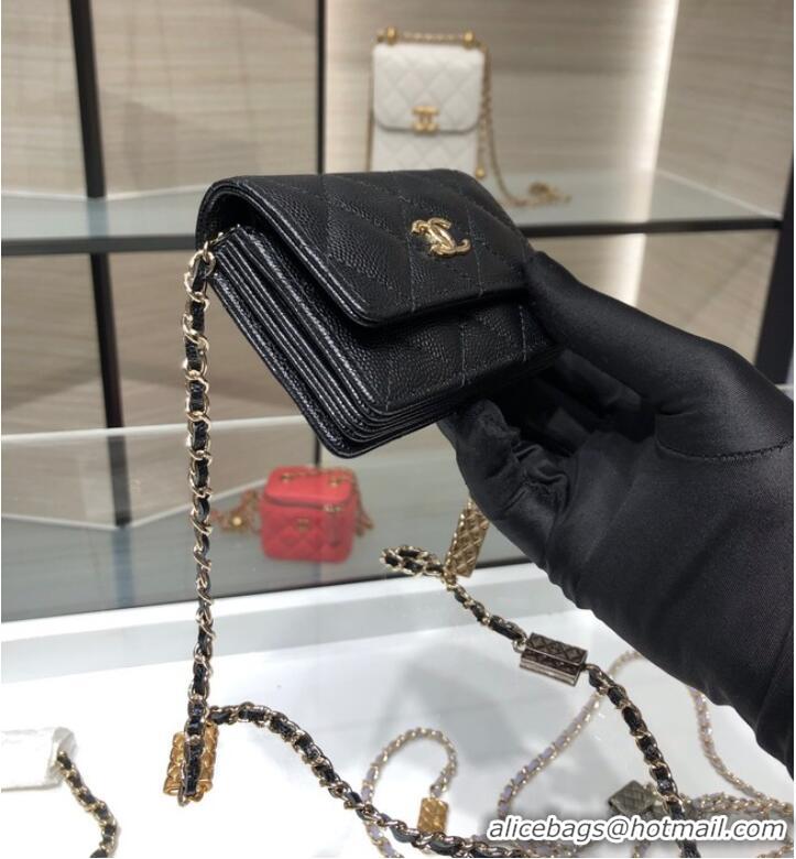 Buy Inexpensive Chanel mini leather Shoulder Bag AP2444 black