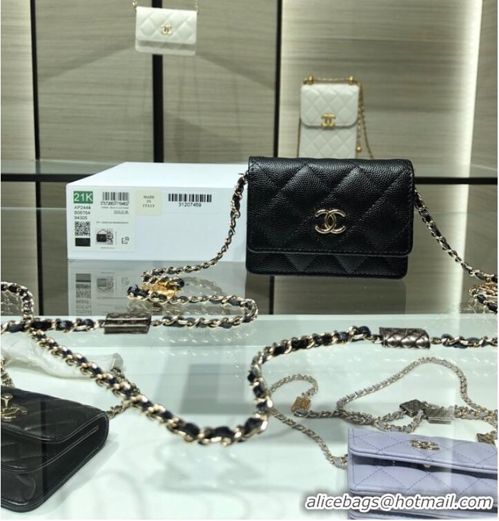 Buy Inexpensive Chanel mini leather Shoulder Bag AP2444 black