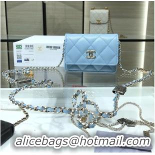 Top Quality Chanel mini leather Shoulder Bag AP2444 sky blue