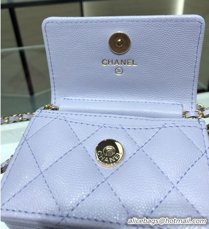 Spot Bulk Chanel mini leather Shoulder Bag AP2444 light purple