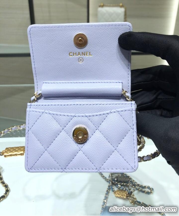 Spot Bulk Chanel mini leather Shoulder Bag AP2444 light purple