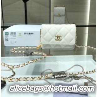 Luxury Classic Chanel mini leather Shoulder Bag AP2444 White