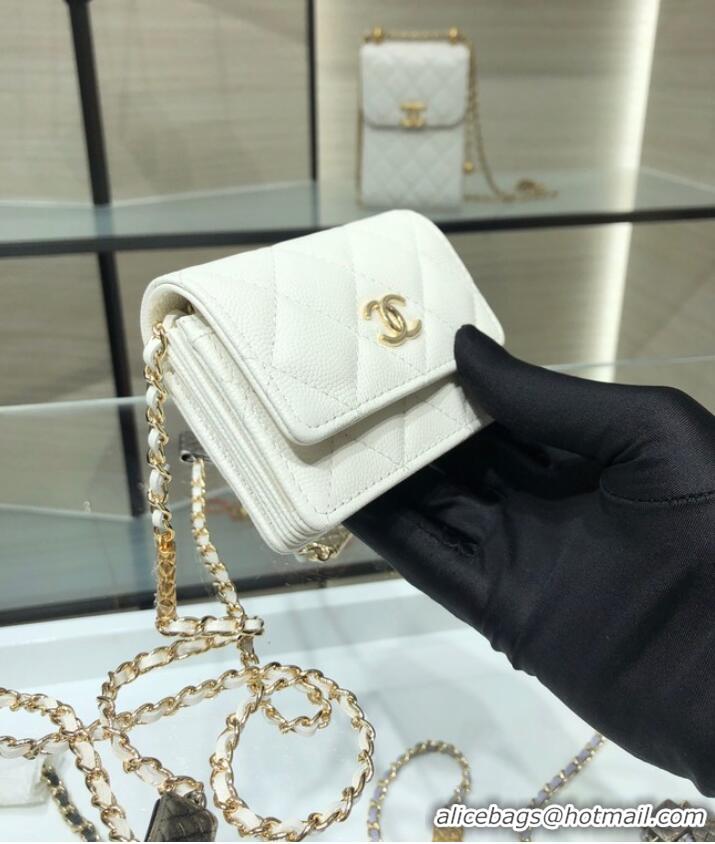 Luxury Classic Chanel mini leather Shoulder Bag AP2444 White