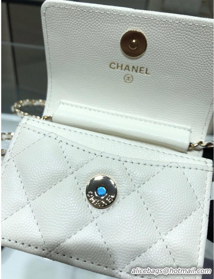 Luxury Classic Chanel mini leather Shoulder Bag AP2444 White