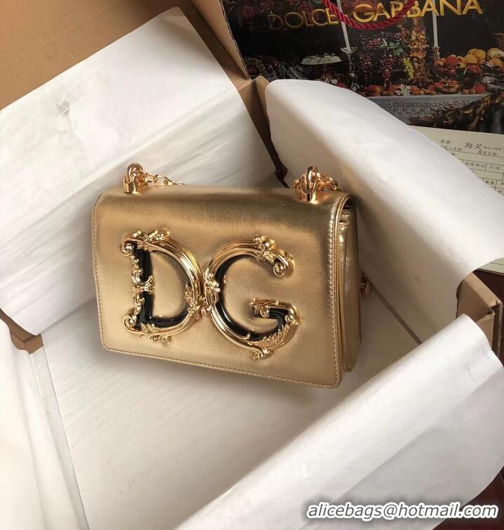 Inexpensive Dolce & Gabbana Origianl Leather Shoulder Bag 4006 Gold