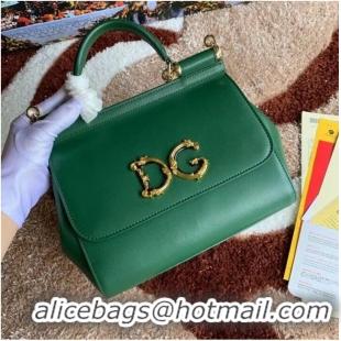 Luxury Cheap Dolce & Gabbana Origianl Leather Shoulder Bag 5157 Green